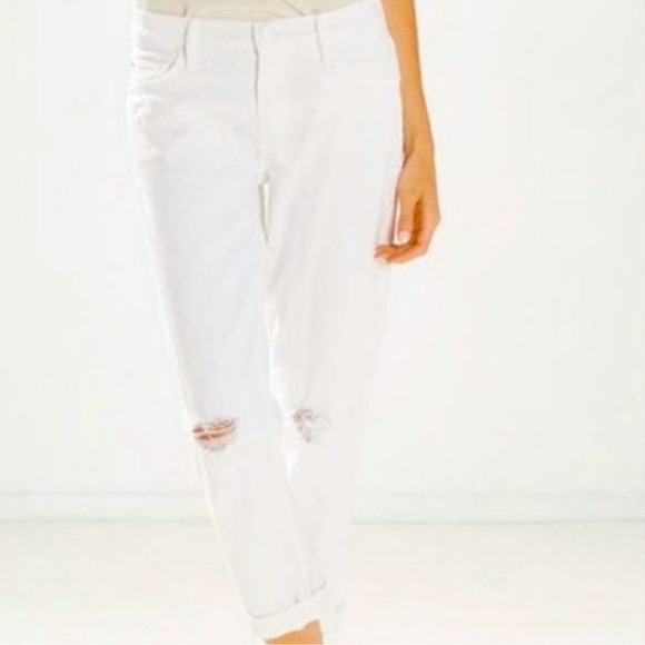 Mother “The Dropout” Fray Jeans Off White Wash